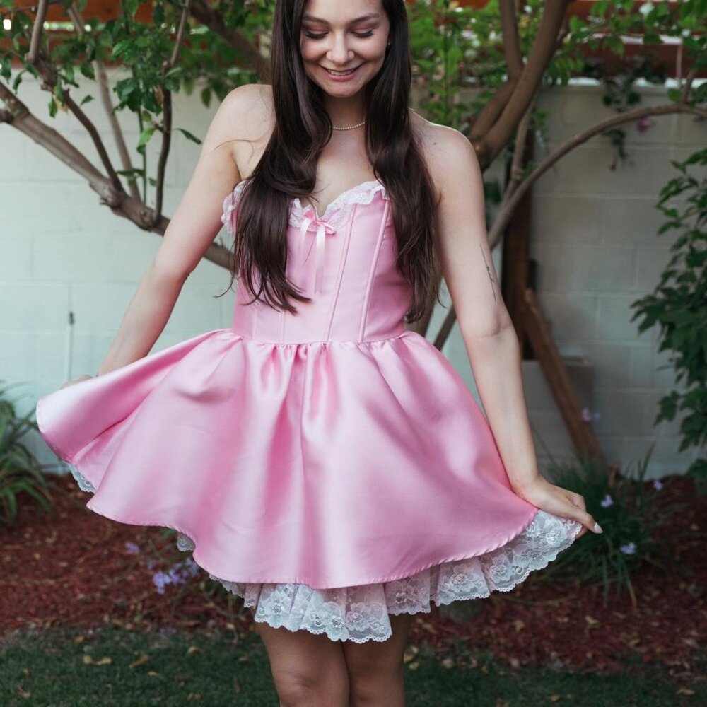 Sugar thrillz Forever fancy corset dress in pink